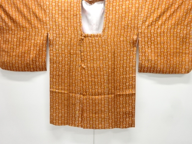 JAPANESE ANTIQUE MICHIYUKI COAT / TAISHO ROMAN STYLE / SILK / MON KINSHA / FLOWERS